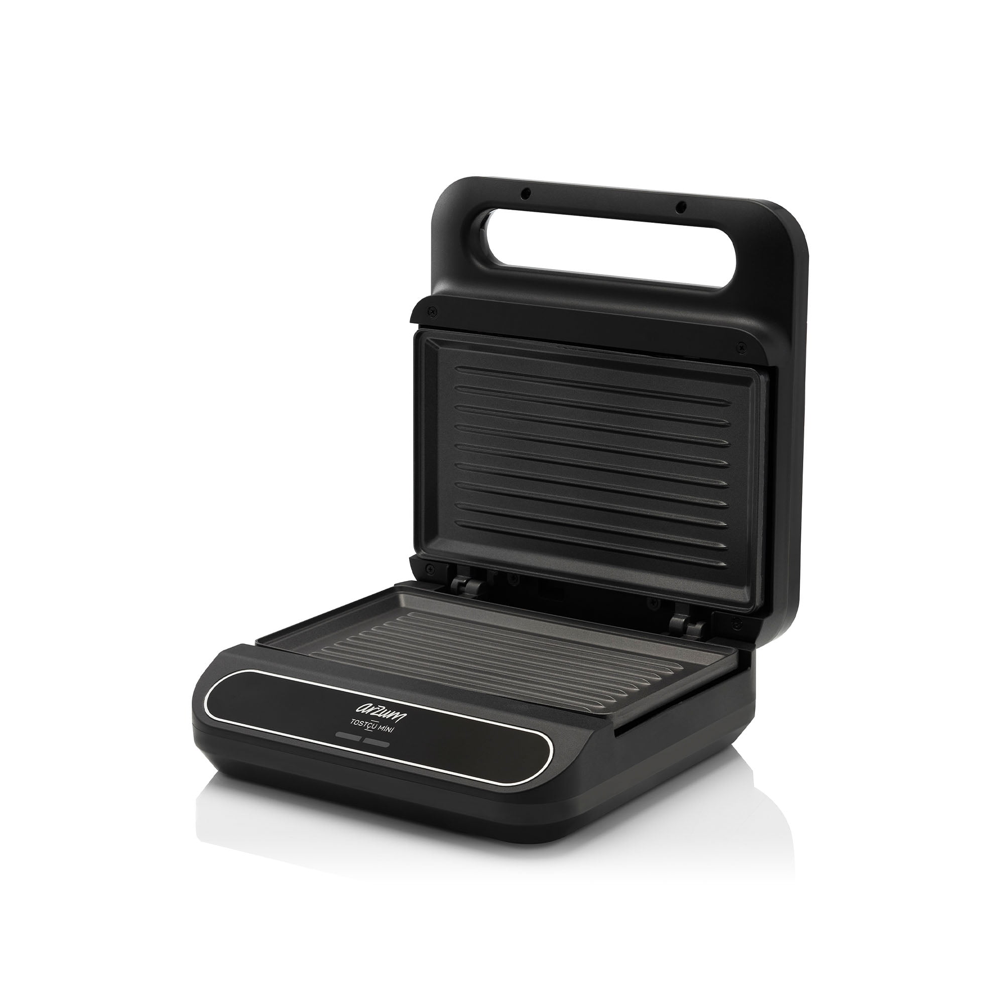 Experience the convenience and efficiency of the Arzum Tostçu Mini Sandwich Maker, perfect for hotels, healthcare centres, student accommodations, and more. This compact yet powerful appliance, with a 750W motor, quickly creates delicious sandwiches. Its 2-sandwich capacity is ideal for small households or quick meals. The fixed, non-stick plate ensures easy cooking and cleaning. LED indicators in red and green provide clear signals for thermostat status and readiness. The Tostçu Mini can be stored upright, saving valuable counter space. Available in Black and Deep Blue, it combines practicality and style for any kitchen.
