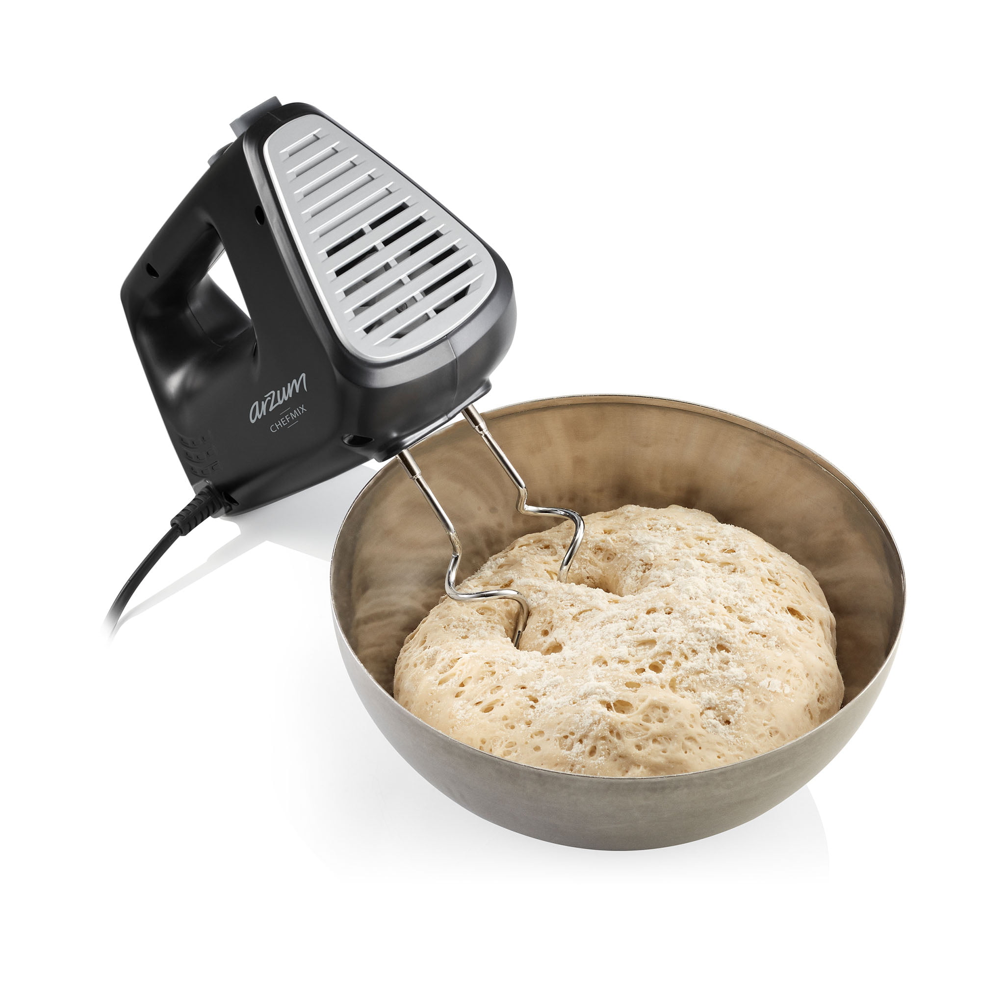 Discover the perfect blend of power and convenience with the Arzum ChefMix Mixer. Ideal for hotels, healthcare centres, student accommodations, and more, this mixer features a powerful 400W motor and 5-speed levels to handle everything from beating eggs to kneading dough. The Turbo function provides extra power for tough ingredients, while the stainless-steel beater and dough hooks offer durability and excellent performance. The accessories eject button allows for easy switching and cleaning. Sleek and ergonomic, the ChefMix in black adds a modern touch to your kitchen.